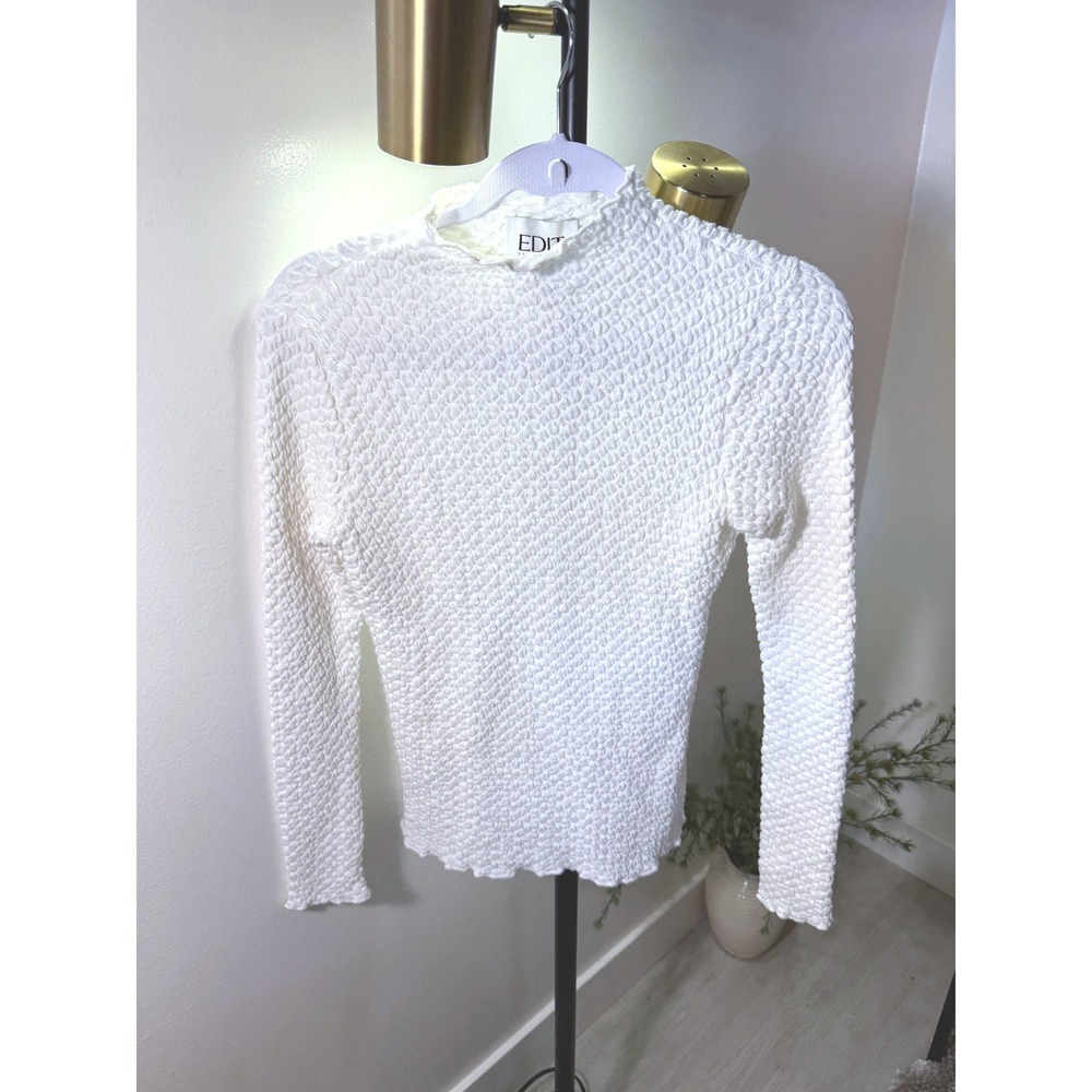 Jason Wu EDIT white popcorn knit luxury designer jeans french elevated MED euc